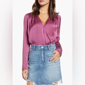 Leith Geo Print Surplice Bodysuit